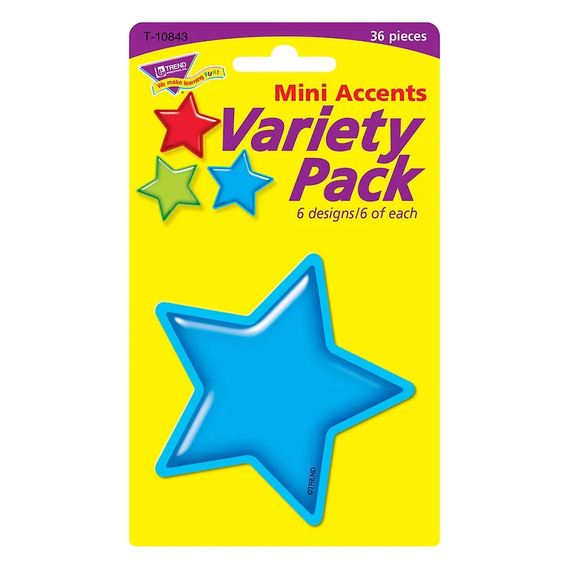 TREND Enterprises® Gumdrop Stars Mini Accents Variety Pack, 6 Packs of 36