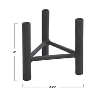 8'' Textured Metal  3 Taper Candle Holder