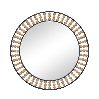 Black Metal Bohemian Wall Mirror, 31" x 2" x 31"