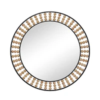 Black Metal Bohemian Wall Mirror, 31" x 2" x 31"