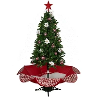6ft. Pre-Lit Green Musical Snowing Artificial Christmas Tree, White LED Lights