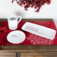 6.5" Three French Hens Plate Stoneware Set, 4ct.