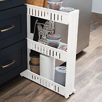 Simplify White 3-Tier Slim Slide Out Storage Cart