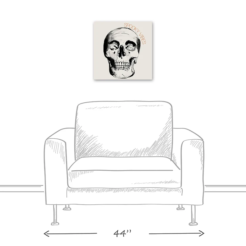 Spooky Vibes Skull 16" x 16" Canvas Wall Art