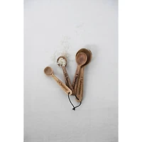 Hello Honey® Mango Wood Measuring Spoon Set in Printed Drawstring Bag