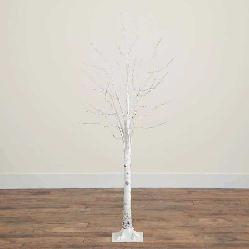 5ft. Pre-Lit White Birch Artificial Christmas Tree, Warm White LED Lights