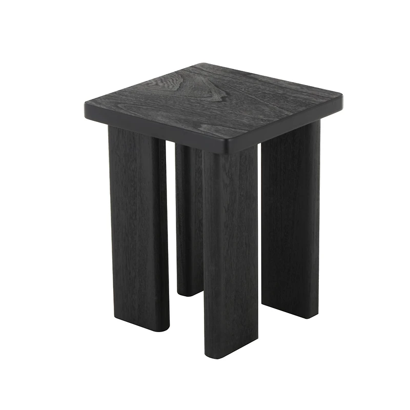 20" Black Handmade Side End Accent Table with Square Tabletop