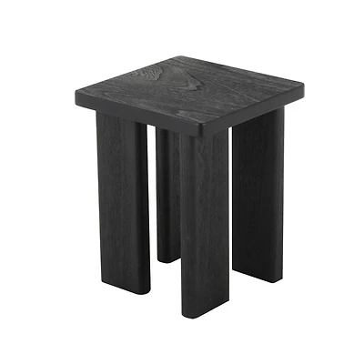 20" Black Handmade Side End Accent Table with Square Tabletop