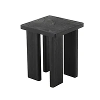 20" Black Handmade Side End Accent Table with Square Tabletop