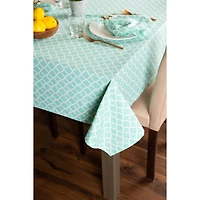 Aqua Lattice Tablecloth 60" x 104"
