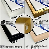 Designart "Gold And Black Captivating Marble Ii" Abstract Marble Framed Wall Decor