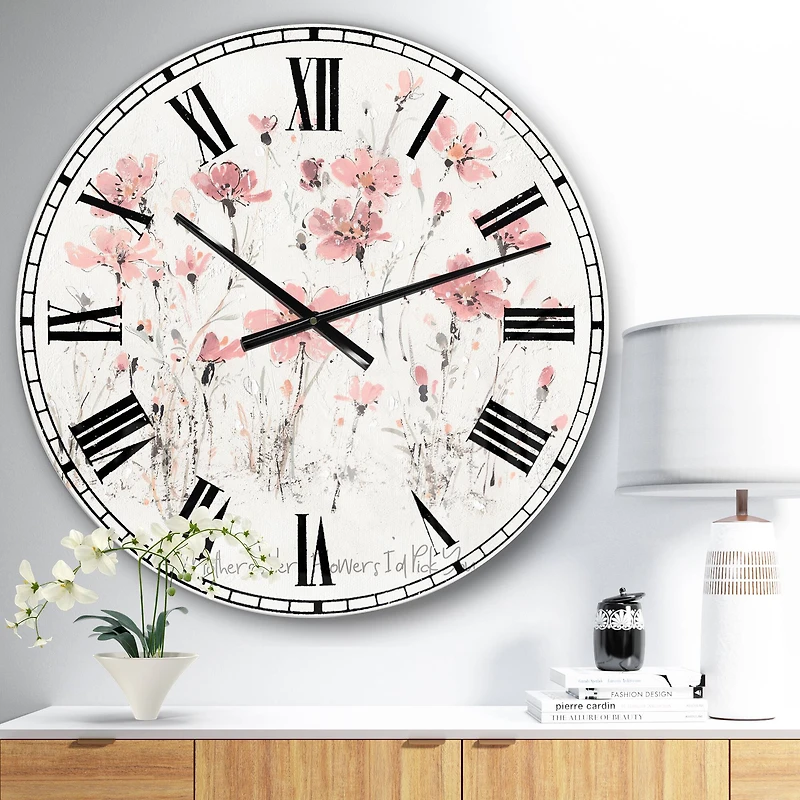 Designart Wildflowers III Traditional Wall Clock