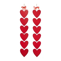 Glitzhome® 30" Set of 2 Valentine's Wooden Heart Door Hanger