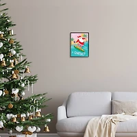 Stupell Industries Who Needs Snow Surfing Santa Framed Giclee Art
