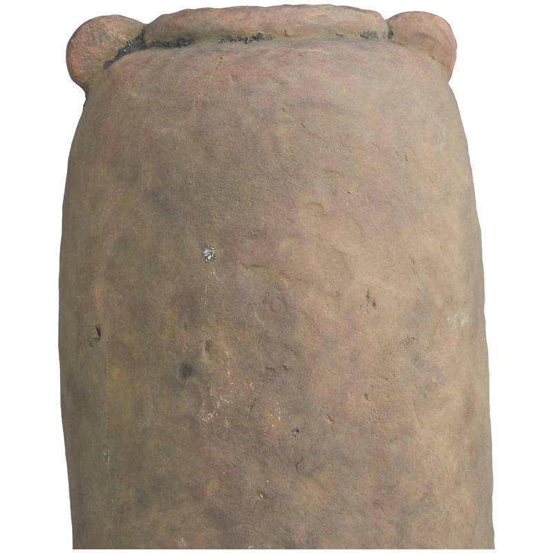 21" Brown Ceramic Distressed Terra Cotta Vase