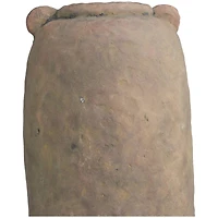 21" Brown Ceramic Distressed Terra Cotta Vase
