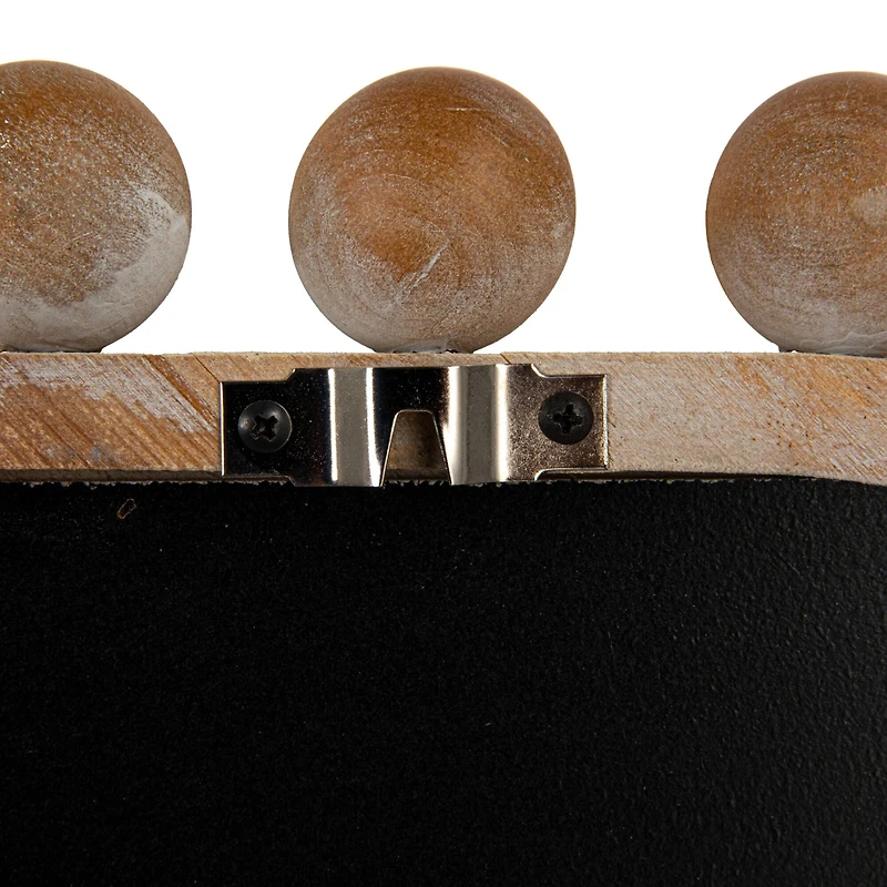 Hello Honey® 45" Natural Boho-Southwestern Beaded Rectangular Firwood Wall Mirror