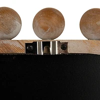 Hello Honey® 45" Natural Boho-Southwestern Beaded Rectangular Firwood Wall Mirror