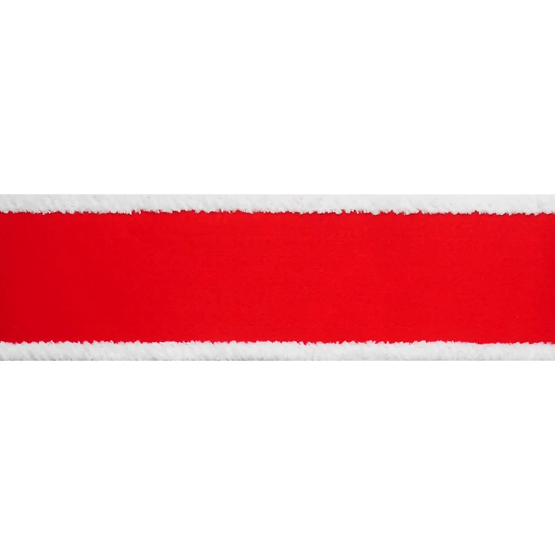 2.5" x 15ft. Red with White Fluff Edges Wired Ribbon by Celebrate It®
