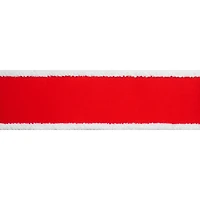 2.5" x 15ft. Red with White Fluff Edges Wired Ribbon by Celebrate It®
