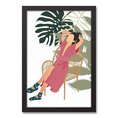 Summer Sun Girl 12" x 18" Black Framed Canvas