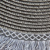 DII® 15" Round Gray Fringed Placemat Set, 6ct.