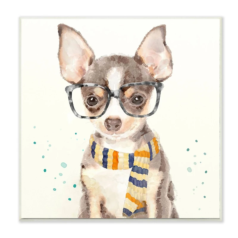 Stupell Industries Hipster Chihuahua Wall Plaque