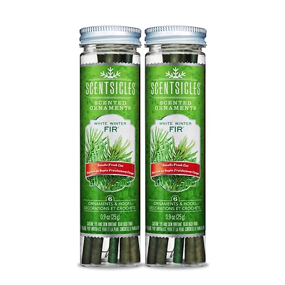 Scentsicles White Winter Fir Scented Paper Stick Ornaments, 12ct.