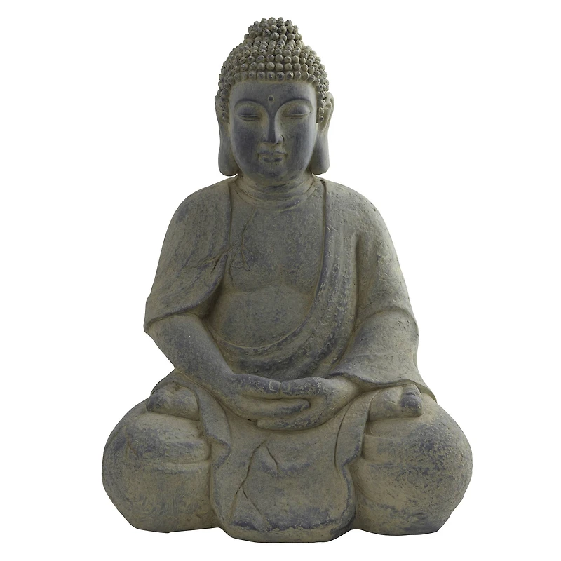 19.75" Gray Buddha Statue