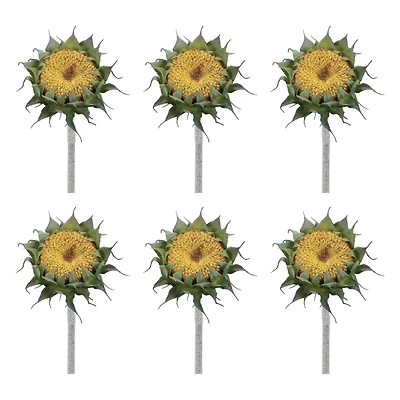 23.75" Yellow Sunflower Stem, 6ct.