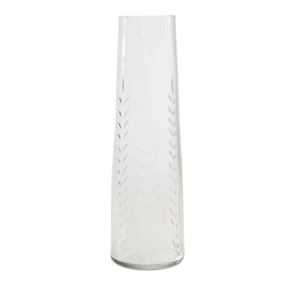 Etched Soda Lime Glass Vase