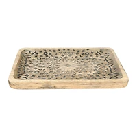 Hello Honey® Hand-Carved Mango Wood Tray