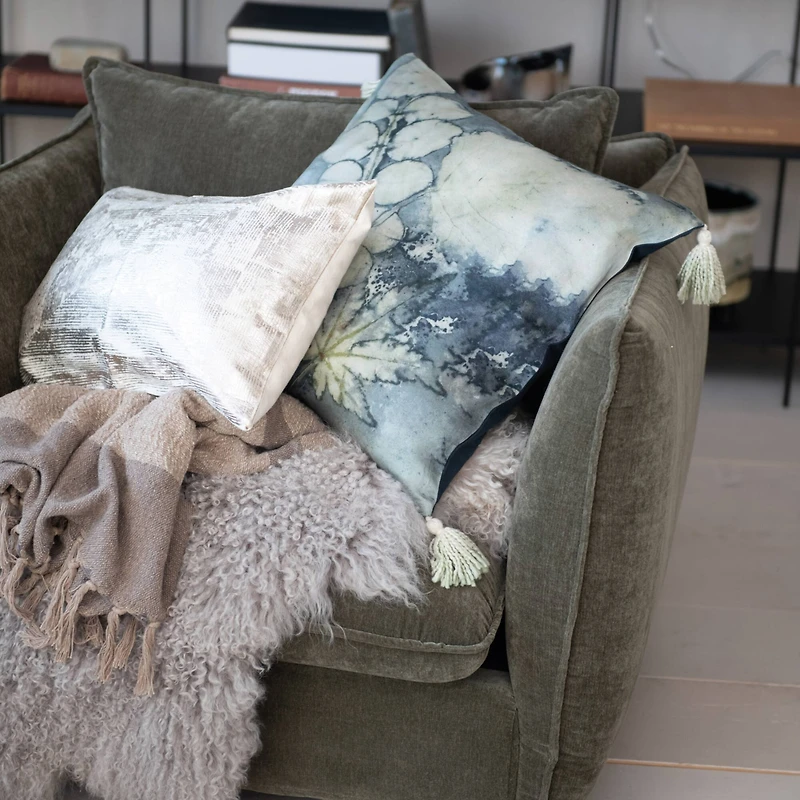 Hello Honey® Aqua Serenity Velvet Tassel Pillow