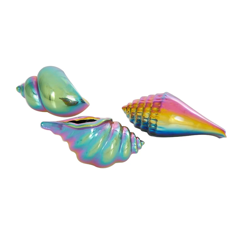 Rainbow Ceramic Shell Sculpture Set