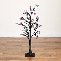 3ft. Pre-Lit Artificial Halloween Spider Twig Tree with 36 Purple LED Lights