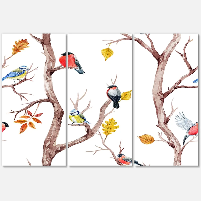 Designart - Fall Trees and Little Birds