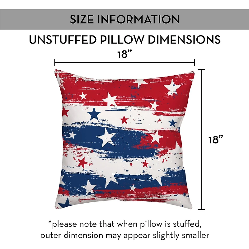 18" Distressed Stars & Stripes Indoor Outdoor Pillow