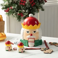 Glitzhome® Dolomite Christmas Nutcracker Cookie Jar Set