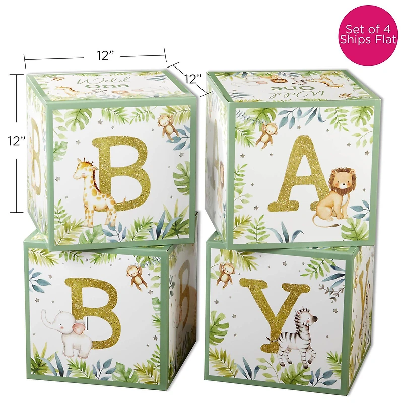 Kate Aspen Safari Baby Block Box Set, 4ct.
