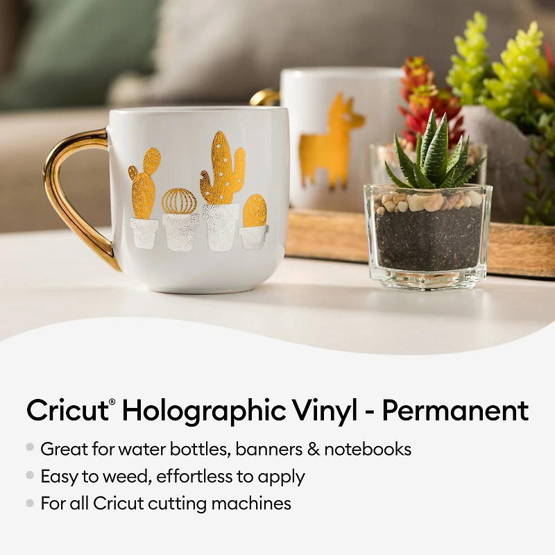 Cricut® Permanent Holographic Vinyl, Silver Sampler