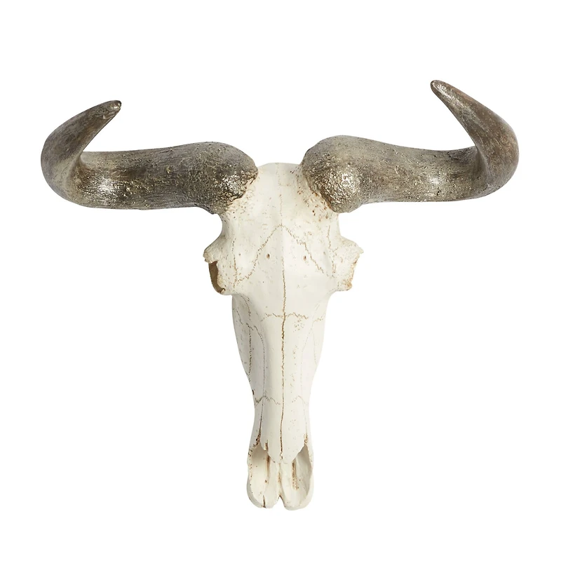 White Farmhouse Skull Polystone Wall Decor, 12" x 16"