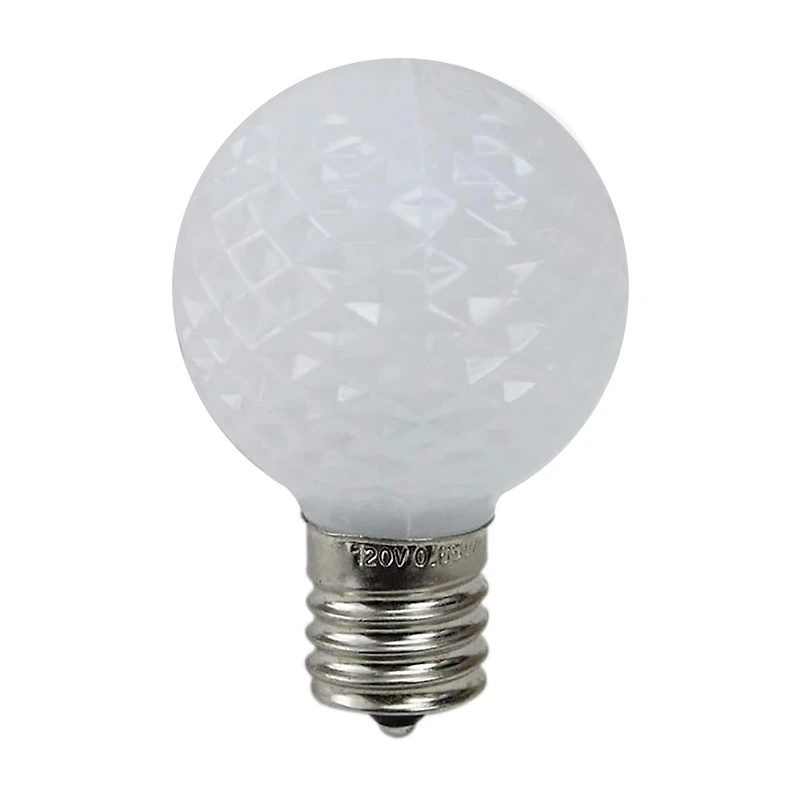 Pure White Faceted G40 LED Replacement Bulbs, 25ct.