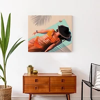 Sunbathing Palm Shadows Canvas Wall Art