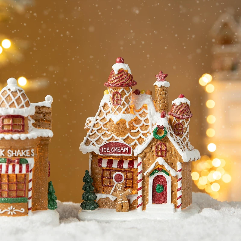 Glitzhome® Light-Up Christmas Gingerbread House Table Décor Set