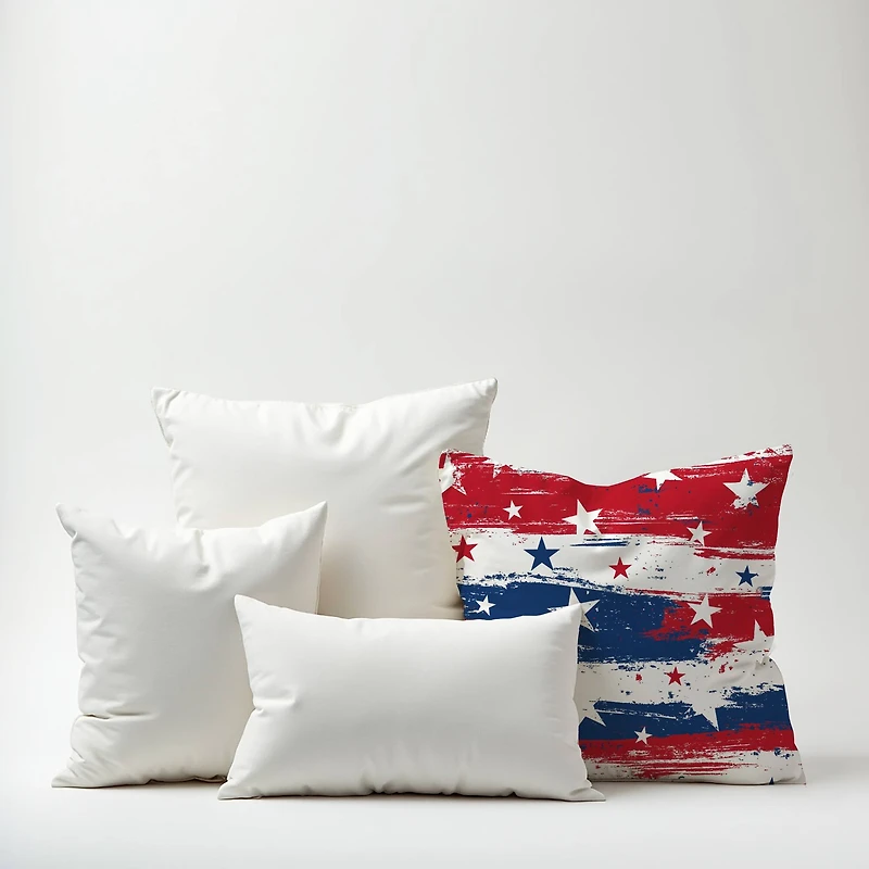 18" Distressed Stars & Stripes Indoor Outdoor Pillow