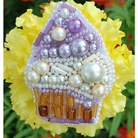 Crystal Art Beadwork Kit For Creating Broоch Cake
