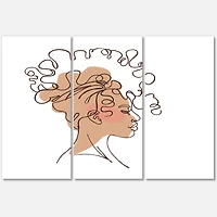 Designart - One Line Portrait of African American Woman I