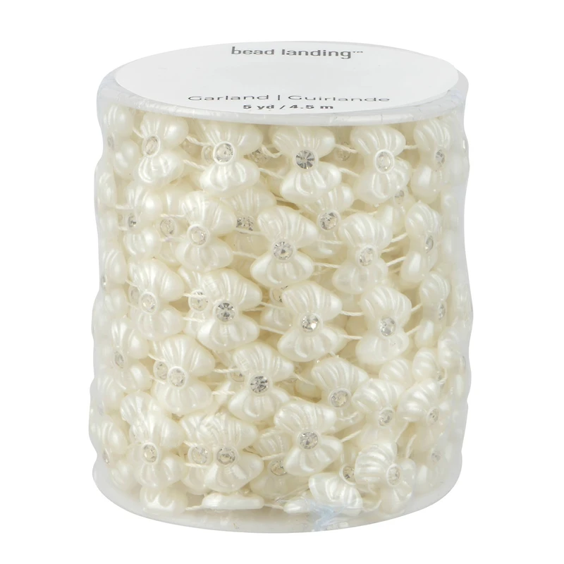 13.5mm Ivory Bow Garland, 5yd. by Bead Landing™