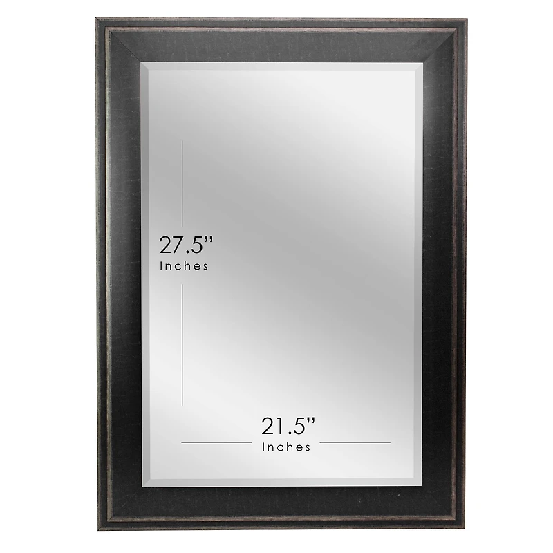 Head West Distressed Black Two-Step Beveled Glass Framed Mirror
