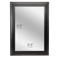 Head West Distressed Black Two-Step Beveled Glass Framed Mirror